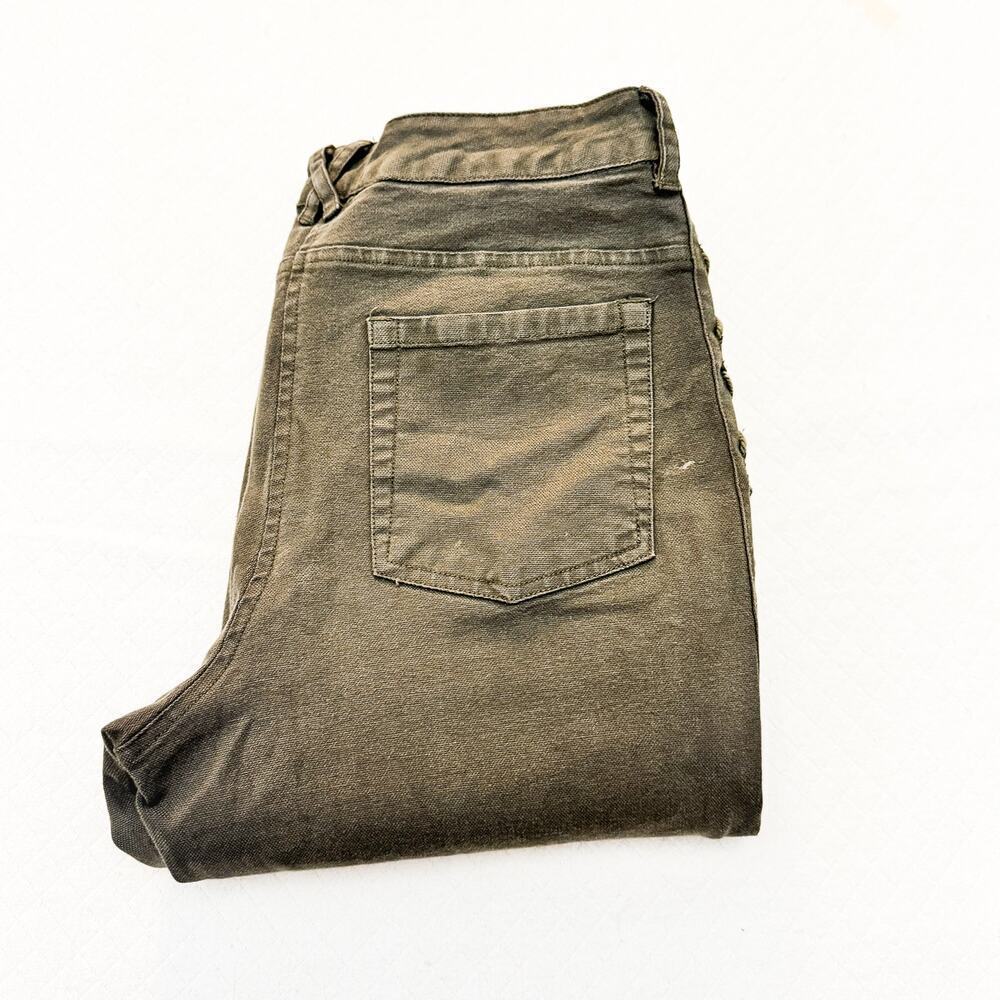Chaser Skinny Motorcycle Lace-Up Denim Jeans Zip Fly Green Size Small